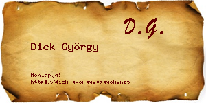 Dick György névjegykártya