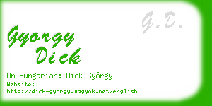 gyorgy dick business card