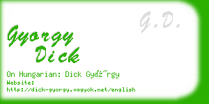 gyorgy dick business card